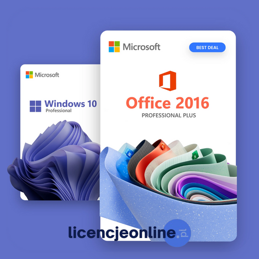 Licencja Windows 10 Pro + Licencja Office 2016 Pro Plus